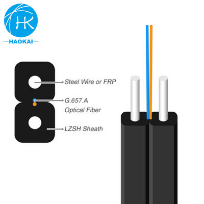 Стальные провода LSZH FTTH кабель для капли внутри помещений кабель для капли оптических волокон GJXH G657a1