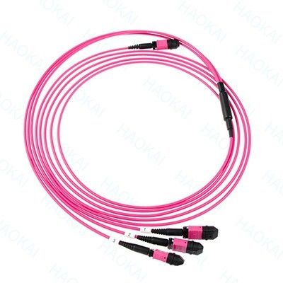 LC оптоволоконный патч-шнур 12-ядерный MPO Fan Out Om4 Fiber Patch Cables