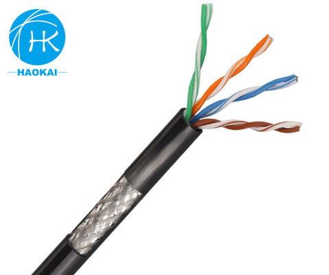 UTP CAT5E Внешний кабель LAN твердая изоляция HDPE с мессенджером