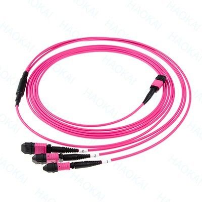 LC оптоволоконный патч-шнур 12-ядерный MPO Fan Out Om4 Fiber Patch Cables